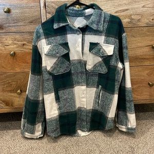 Green plaid jacket